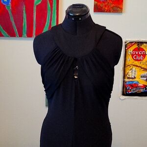 Betsy and Adam Elegant Long Black Evening Dress, sz 10